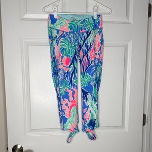 Lilly Pulitzer Luxletic Gemma Crop Bow Leggings Jet Stream Women’s S